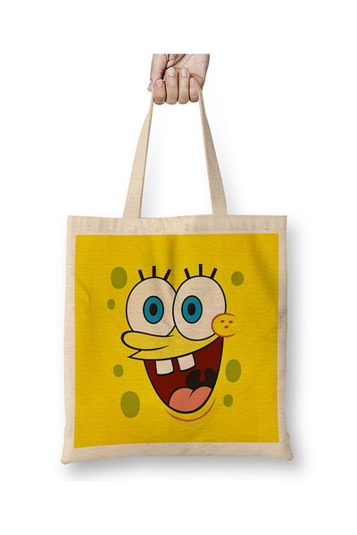 Baskı Dükkanı Sponge Bob Sponge Bob 015 Geantă din pânză cu mâner lung