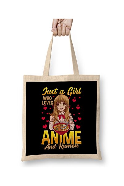Baskı Dükkanı Samo devojka koja voli anime i ramen, smešna gastronomsko platn...