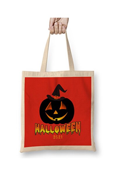 Baskı Dükkanı Cadouri de Halloween 2021 Geantă Pânză Mâner Lung