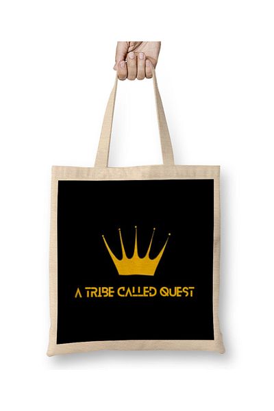 Baskı Dükkanı Ένα Tribal Called Quest Logo Art υφασμάτινη τσάντα με μακριά λαβή