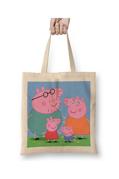 Baskı Dükkanı Geantă din pânză Peppa Pig 09 Mâner lung