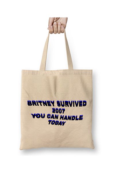 Baskı Dükkanı Η Britney επιζήσει το 2007 μπορείτε να χειριστείτε σήμερα υφασμάτινη τσάντα με μακριά λαβή