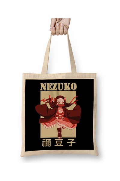 Baskı Dükkanı Demon Slayer Kimetsu No Yaiba Nezuko Anime υφασμάτινη τσάντα με μακριά λαβή