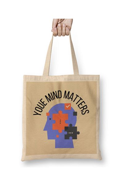 Baskı Dükkanı YOUR MIND MATTERS Υφασμάτινη τσάντα με μακριά λαβή