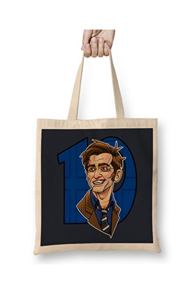 Baskı Dükkanı 10. Doktor Tkanina Desetog Doktora Torba Duga Sa ručkom