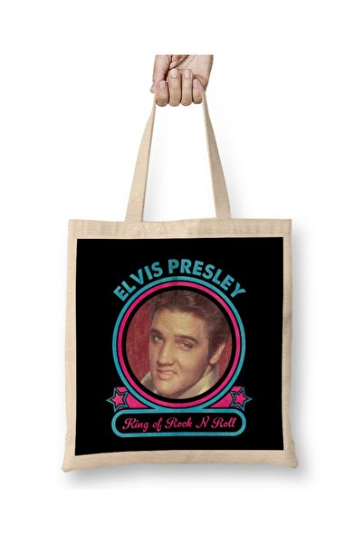 Baskı Dükkanı Elvis Prisli, kralj rok-n-roll muzike, tkanina Torba duga Sa ru...