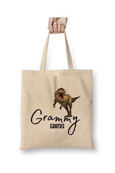 Baskı Dükkanı Grammysaurus pokloni Grammy Saurus tkanina Torba duga Sa ručkom