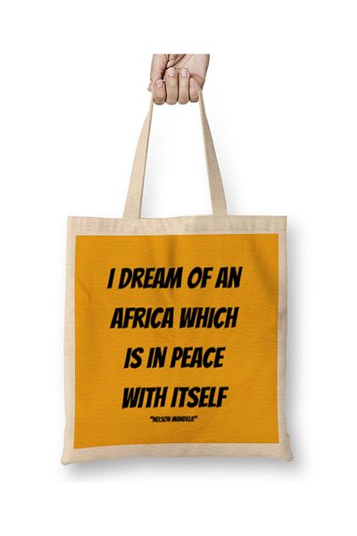 Baskı Dükkanı Nelson Mandela Quotes Art Gift - Vintage ρετρό στυλ υφασμάτινη τσάντα με μακριά λαβή