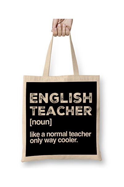 Baskı Dükkanı English Teacher Defined Cloth Bag Long Handle
