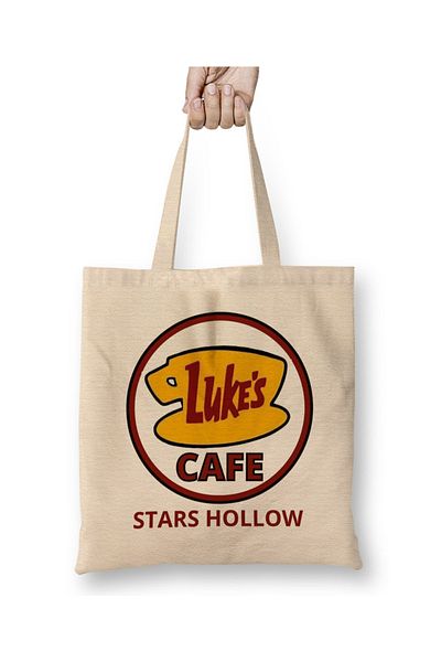 Baskı Dükkanı Gilmore Girls Luke's Cafe Tote Bag με μακριά λαβή