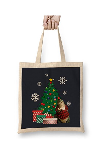 Baskı Dükkanı Erl Sinkler oko božićnog drvca, dinosaurusi, tkanina Torba duga...