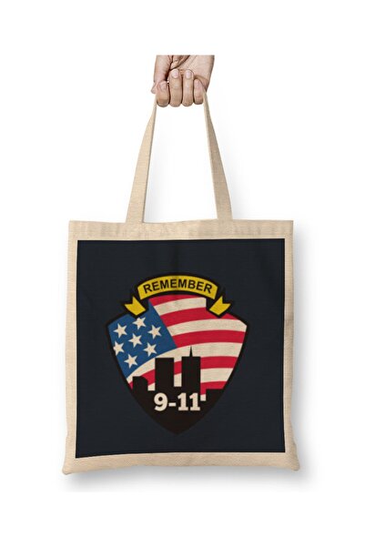 Baskı Dükkanı Nikada ne zaboravljeno 911 tkanina Torba duga Sa ručkom