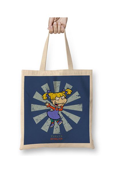 Baskı Dükkanı Angelica Retro Japanese Rugrats υφασμάτινη τσάντα με μακριά λαβή
