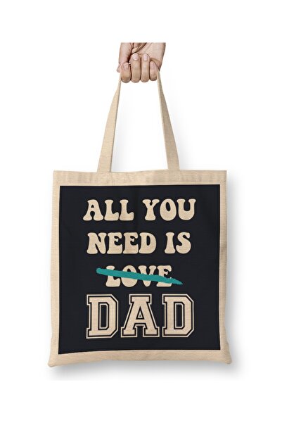 Baskı Dükkanı Dan očeva Najbolji hodač i tata na svetu Tkanina Torba Duga Sa ...