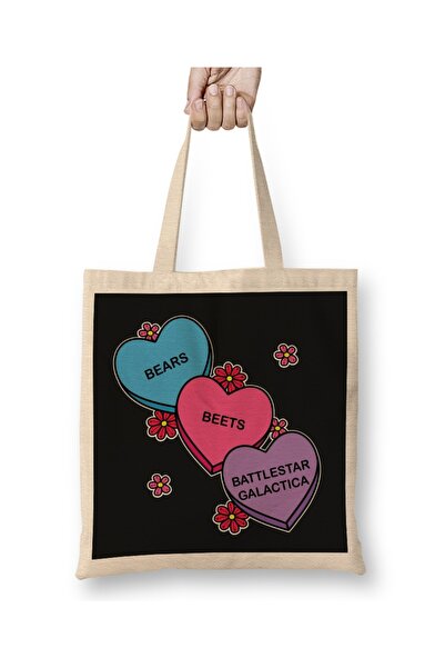 Baskı Dükkanı Bears Beets Battlestar Galactica The Office Cloth Torba Long Sa...