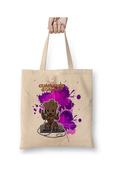 Baskı Dükkanı Υφασμάτινη τσάντα Marvel Guardians Of The Galaxy Grot με μακριά λαβή