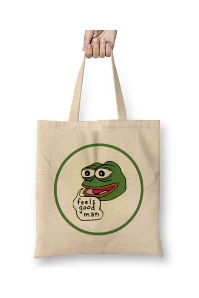 Baskı Dükkanı Conservative Frog Feels Good Man υφασμάτινη τσάντα με μακριά λαβή