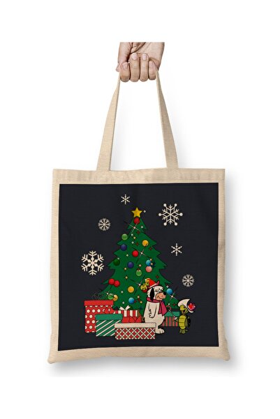 Baskı Dükkanı Черепаха і Дум-Дум навколо ялинки Без сумки з довгою ручкою