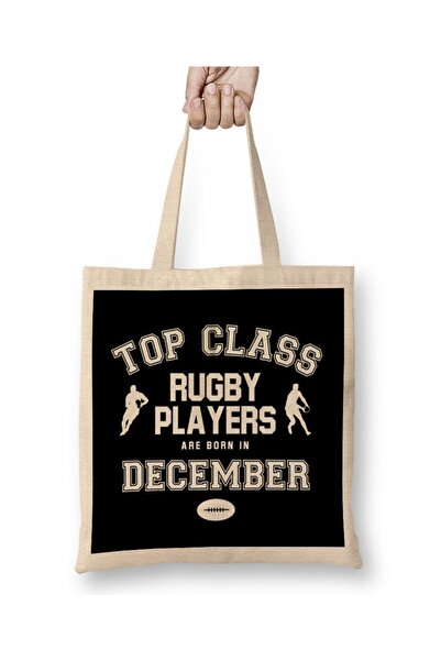 Baskı Dükkanı Vrhunski ragbi igrači se rađaju u decembru T-shirt Torba dug Sa...