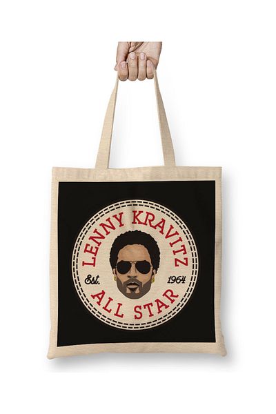 Baskı Dükkanı Geantă tote Lenny Kravitz All Star Converse Logo Mâner lung