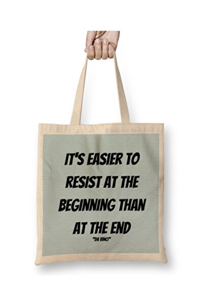 Baskı Dükkanı Leonardo da Vinči citati tkanina Torba duga Sa ručkom