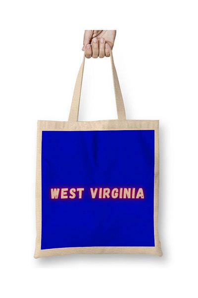Baskı Dükkanı Υφασμάτινη τσάντα West Virginia με μακριά λαβή