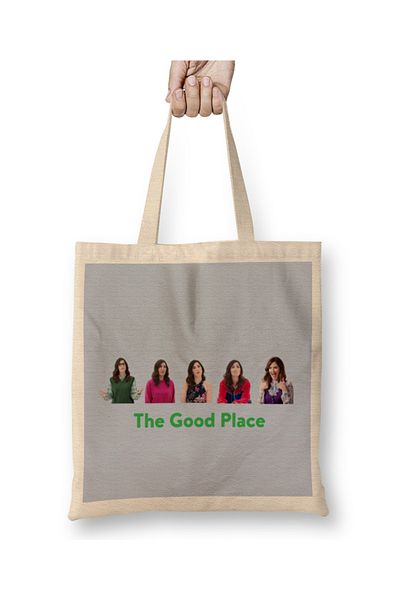 Baskı Dükkanı The Good Place Everything Is Fine Geantă din pânză cu mâner lung