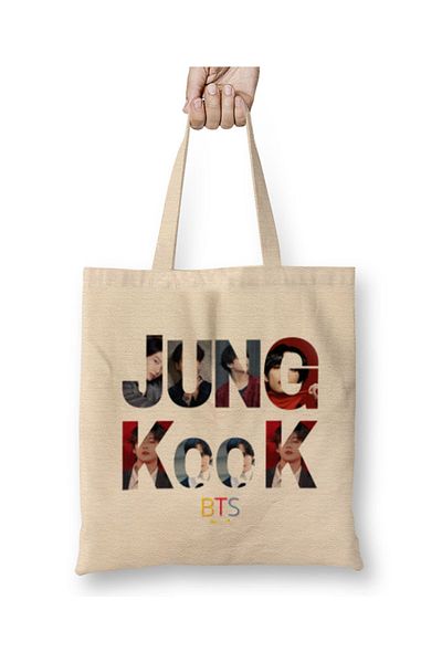 Baskı Dükkanı Geantă tote Jungkook Bts Army GIFT University cu mâner lung
