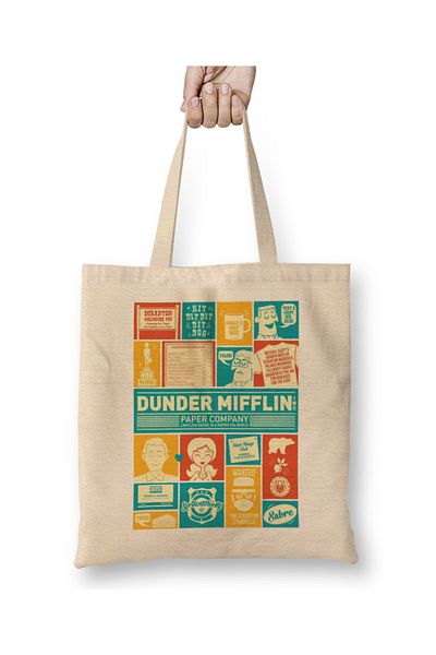 Baskı Dükkanı Υφασμάτινη τσάντα Dunder Mifflin με μακριά λαβή