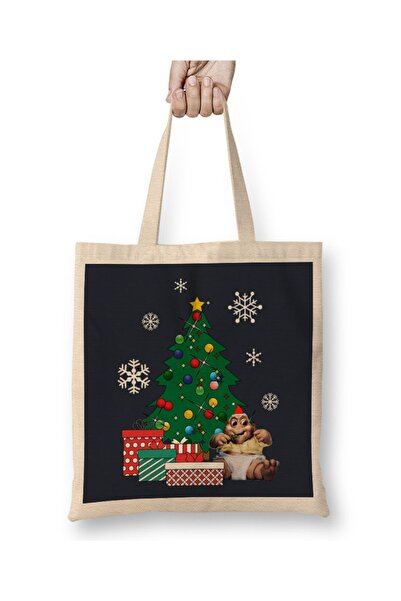 Baskı Dükkanı Beba Sincalir oko božićnog drvca, dinosaurusi, tkanina Torba du...