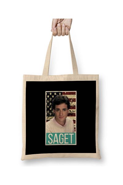 Baskı Dükkanı Geantă din pânză Bob Saget cu mâner lung