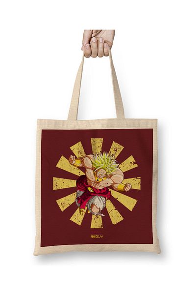 Baskı Dükkanı Broly Retro Japanese Dragon Ball Z υφασμάτινη τσάντα με μακριά λαβή