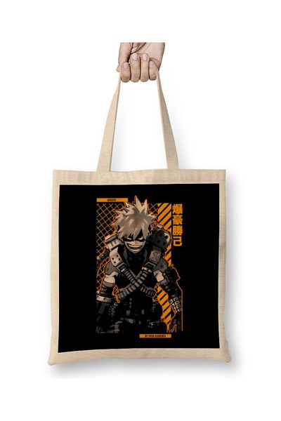 Baskı Dükkanı Geantă din pânză Bakugo My Hero Academia Anime Star Edition cu mâner lung