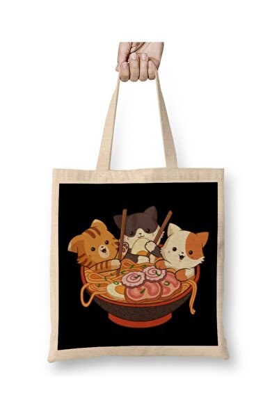Baskı Dükkanı Kawaii Slatke Anime Mačke Otaku Japanski Ramen Rezanci Poklon T...