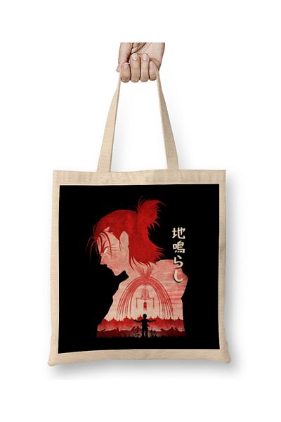 Baskı Dükkanı Attack On Titan The Rumbling 01 Geantă din pânză cu mâner lung