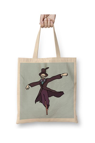 Baskı Dükkanı Howl's Moving Castle Geantă din pânză Castelul lui Howl cu mâner lung