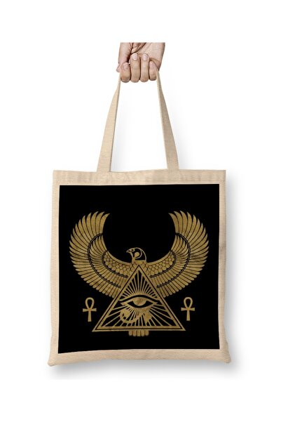 Baskı Dükkanı Zlatno egipatsko oko Horusa Vadžeta, tkanina Torba dugačka Sa r...