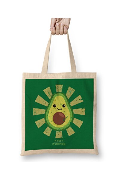 Baskı Dükkanı Avokado retro japanska tkanina Torba duga Sa ručkom
