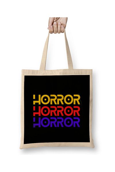Baskı Dükkanı Horror Horror Horror υφασμάτινη τσάντα με μακριά λαβή