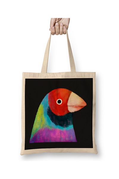 Baskı Dükkanı Gouldian Finch Bird 01 υφασμάτινη τσάντα με μακριά λαβή