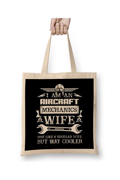 Baskı Dükkanı I Am A Aircraft Mechanic υφασμάτινη τσάντα με μακριά λαβή