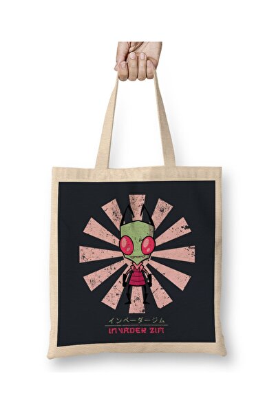 Baskı Dükkanı Invader Zim retro japanska tkanina Torba duga Sa ručkom