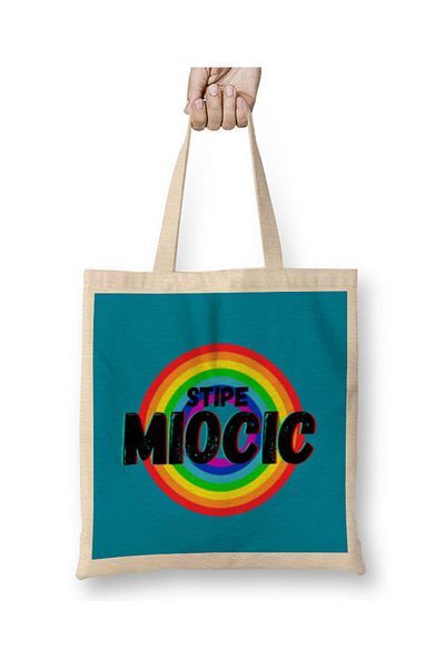 Baskı Dükkanı Stipe Miocic- Vintage Retro Rainbow Style Warriors Design Wrestlers-Gift Tote Bag Mâner lung