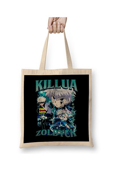 Baskı Dükkanı Geantă din pânză Killua Zoldyck cu mâner lung