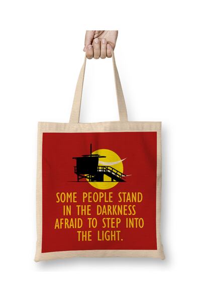 Baskı Dükkanı Baywatch Theme Lyrics Cloth Bag Long Handle