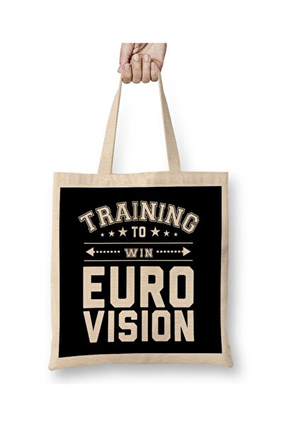 Baskı Dükkanı Trening za pobedu na Evroviziji Tkanina Torba Duga Sa ručkom