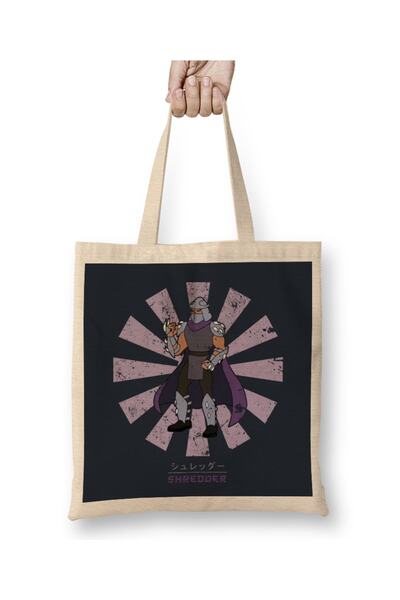 Baskı Dükkanı Ninja kornjače Shredder retro japanska TMNT odeća Torba duga Sa...