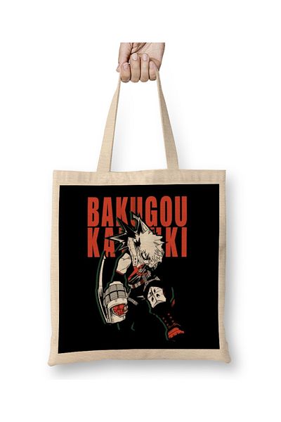 Baskı Dükkanı Bakugou Katsuki Halloween Bakugo Werewolf Geantă de pânză cu mâner lung