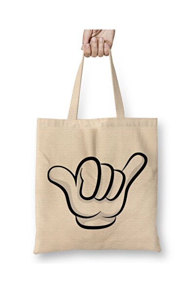 Baskı Dükkanı Τσάντα υφασμάτινη με σχέδιο Μίκυ Μάους Hang Loose και μακριά λαβή