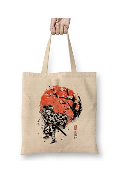 Baskı Dükkanı Tanjiro Demon Slayer Kimetsu No Yaiba Anime Tkanina Torba Duga ...